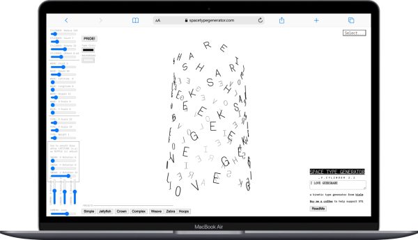 Space Type Generator：kielm 动态字体生成器
