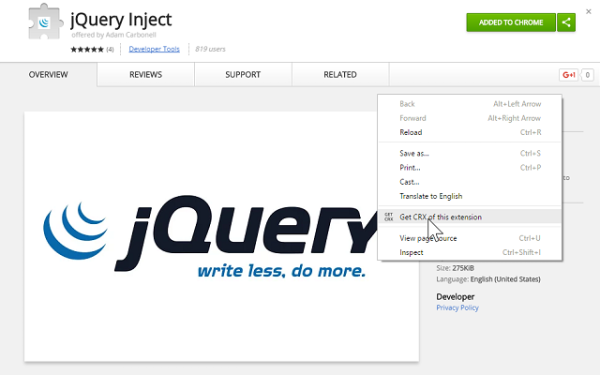 Get CRX 插件：Chrome 应用商店插件导出 CRX 格式方便离线安装