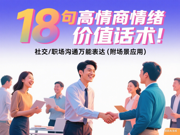 18句高情商情绪价值话术！社交/职场沟通万能表达（附场景应用）