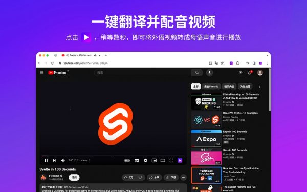 YouTube油管视频转中文配音 – AI字幕翻译与配音  非常牛的插件
