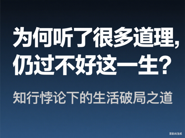 来听听ai如何回答：为什么听了很多大道理  却依然过不好这一生.
