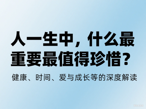学贯古今的ai是如何看待：人一生中，什么是最重要最值得珍惜的？