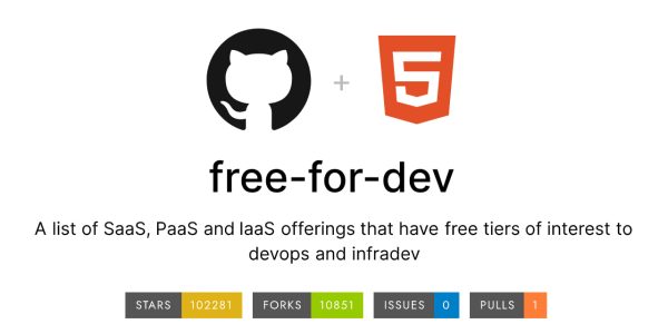 free-for.dev：开发者免费服务大全，10 万 + 星标工具库
