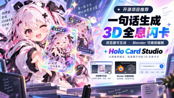 Holo Card Studio:用一句话生成交互式全息闪卡
