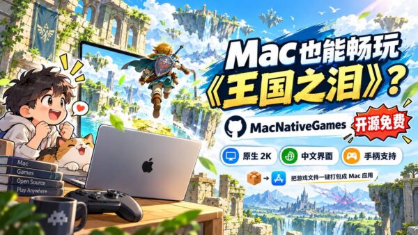 把《王国之泪》打包成 Mac 原生应用，M 系列芯片实测约 90 FPS