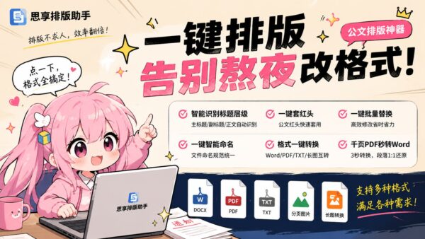 思享排版助手：自动整理 Word 和 WPS 公文格式