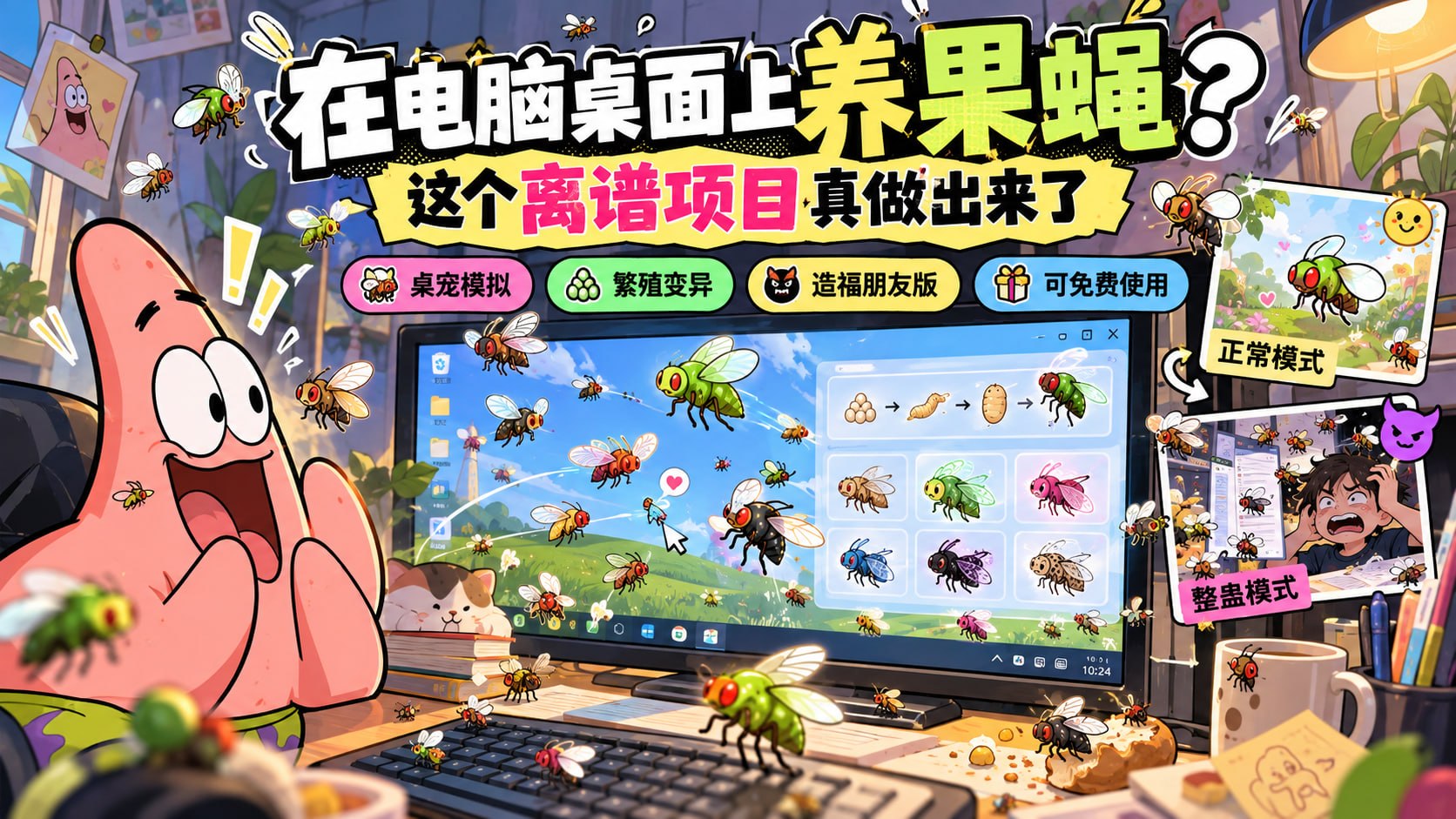 果蝇乐园 在电脑桌面上养果蝇是什么体验？