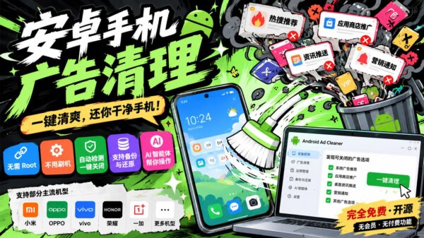 Android Ad Cleaner：插上数据线，把安卓手机的系统广告关掉