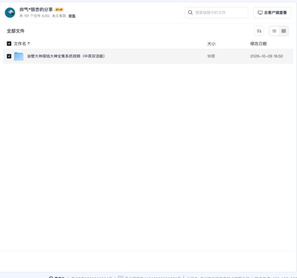 油管大神搞钱大神全集系统视频（中英双语版）
